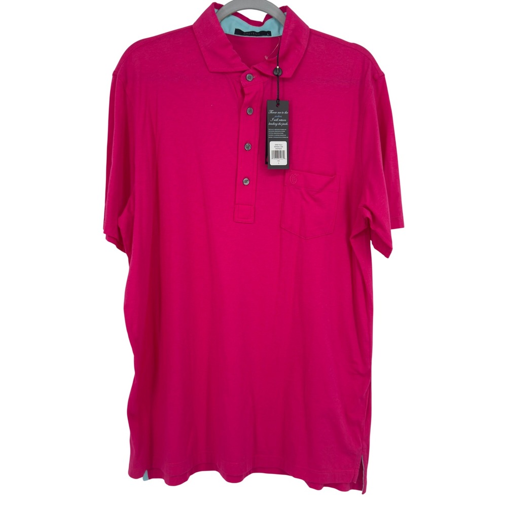 Greyson Spirit Polo Sasanqua Pink Pima Cotton Blend Golf Shirt MSP23K13 Mens L